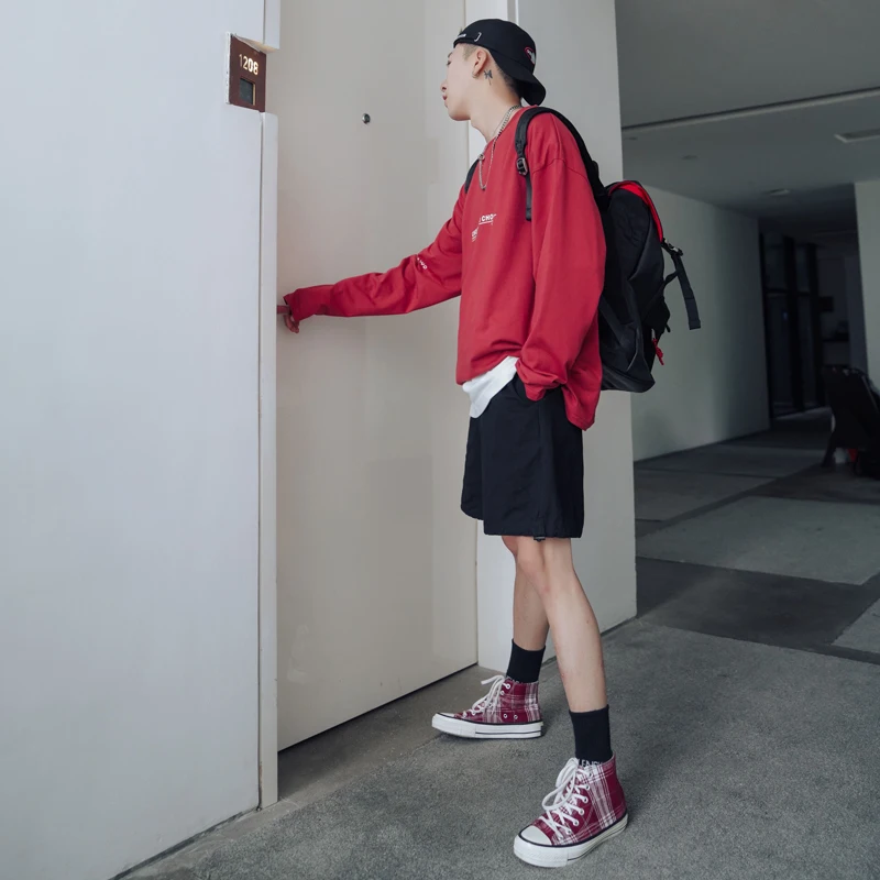 Мужские шорты с эластичной резинкой на талии повседневные хлопковые для бега