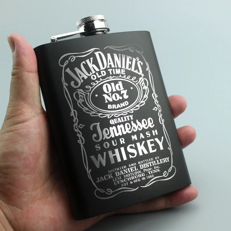 Фляга из нержавеющей стали 8 унций черная фляга для вина|Плоские фляги| |