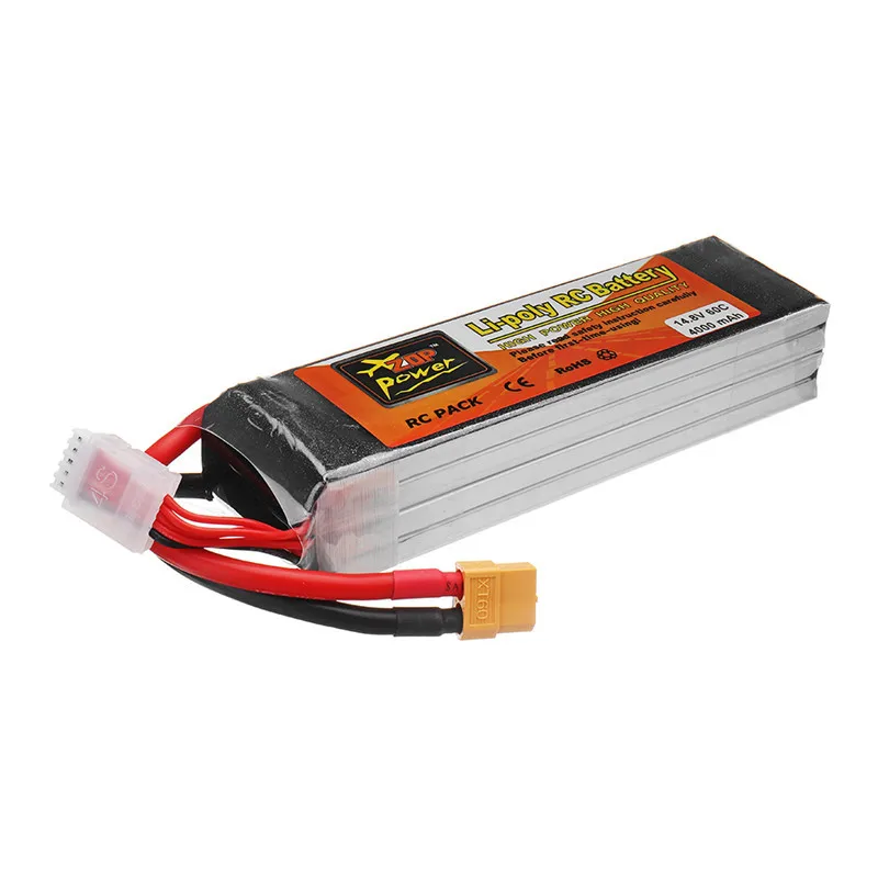 ZOP POWER 14.8V 4000mAh 60C 4S Rechargeable Lipo Battery With XT60 Plug For Eachine QX65 5.8G 48CH 700TVL RC Models | Игрушки и хобби