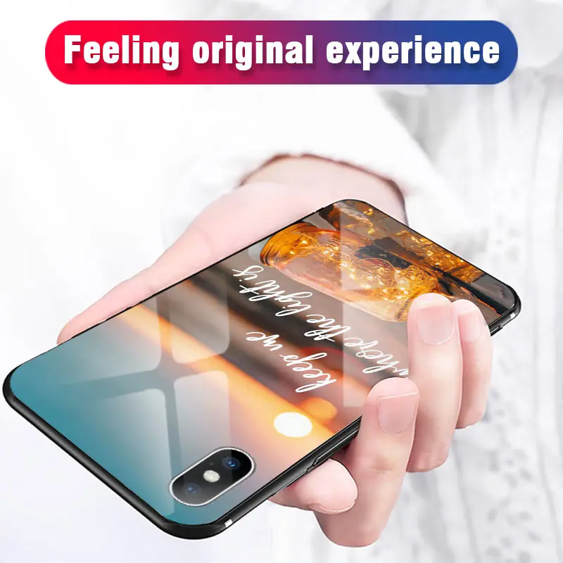 Блестящий чехол для телефона из закаленного стекла Iphone XS MAX XR X Smooth Jellyfish Bottle Phone Cover