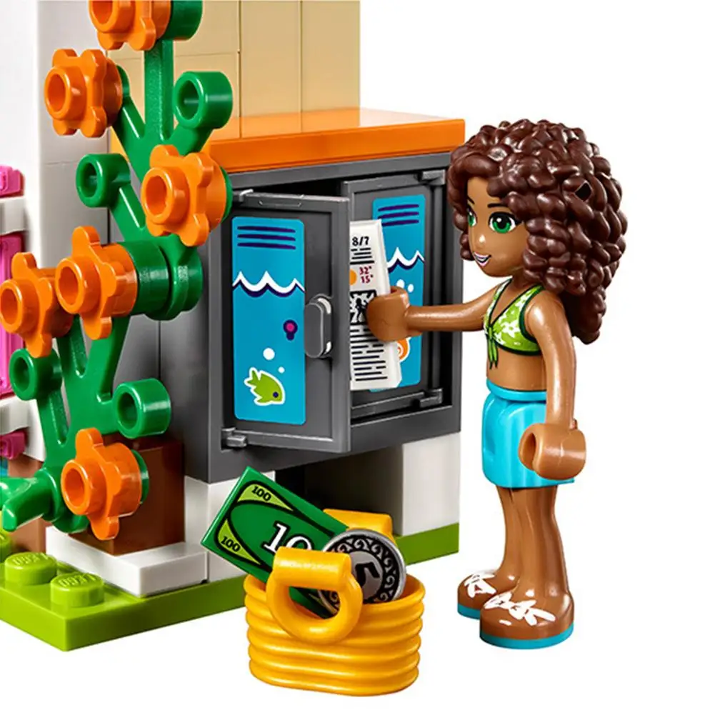 696 шт./компл. Девушки серии лето бассейн головоломки составное здание блоки