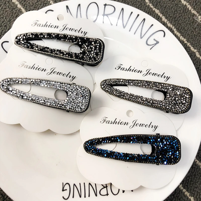 

New Girls Snap Hair Clip Crystal Hairpin Barrette Hair Accessories Fashion Bobby