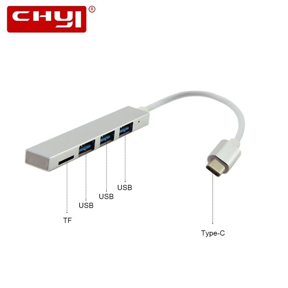 Адаптер CHYI OTG USB C HUB 3 порта адаптер Type 0 для MacBook Samsung Galaxy S9/S8 Huawei P20 Pro|USB-хабы| |