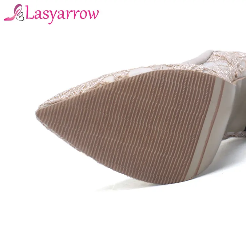 Lasyarrow/черные белые кружевные свадебные туфли на высокой шпильке соблазнительные