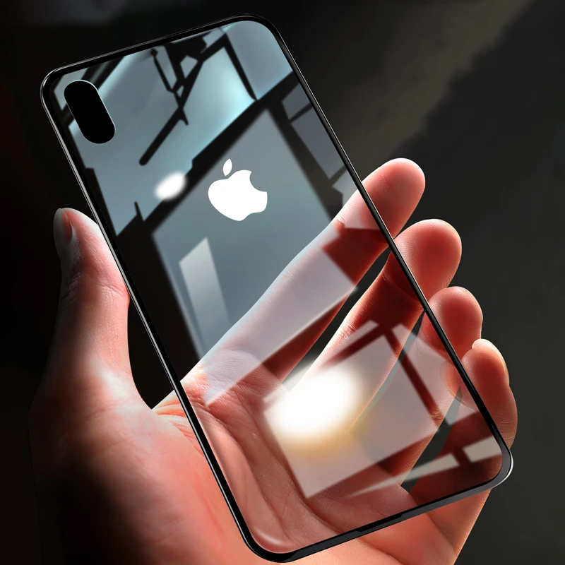 Bakeey прозрачный чехол из закаленного стекла для телефона iPhone XS Max 6D мягкий