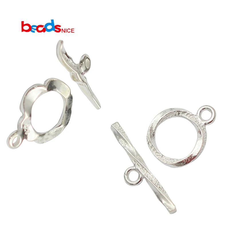 

Beadsnice ID39279 925 Sterling Silver Toggle Clasps Hammered Circle Toggle Clasp Jewelry Finding