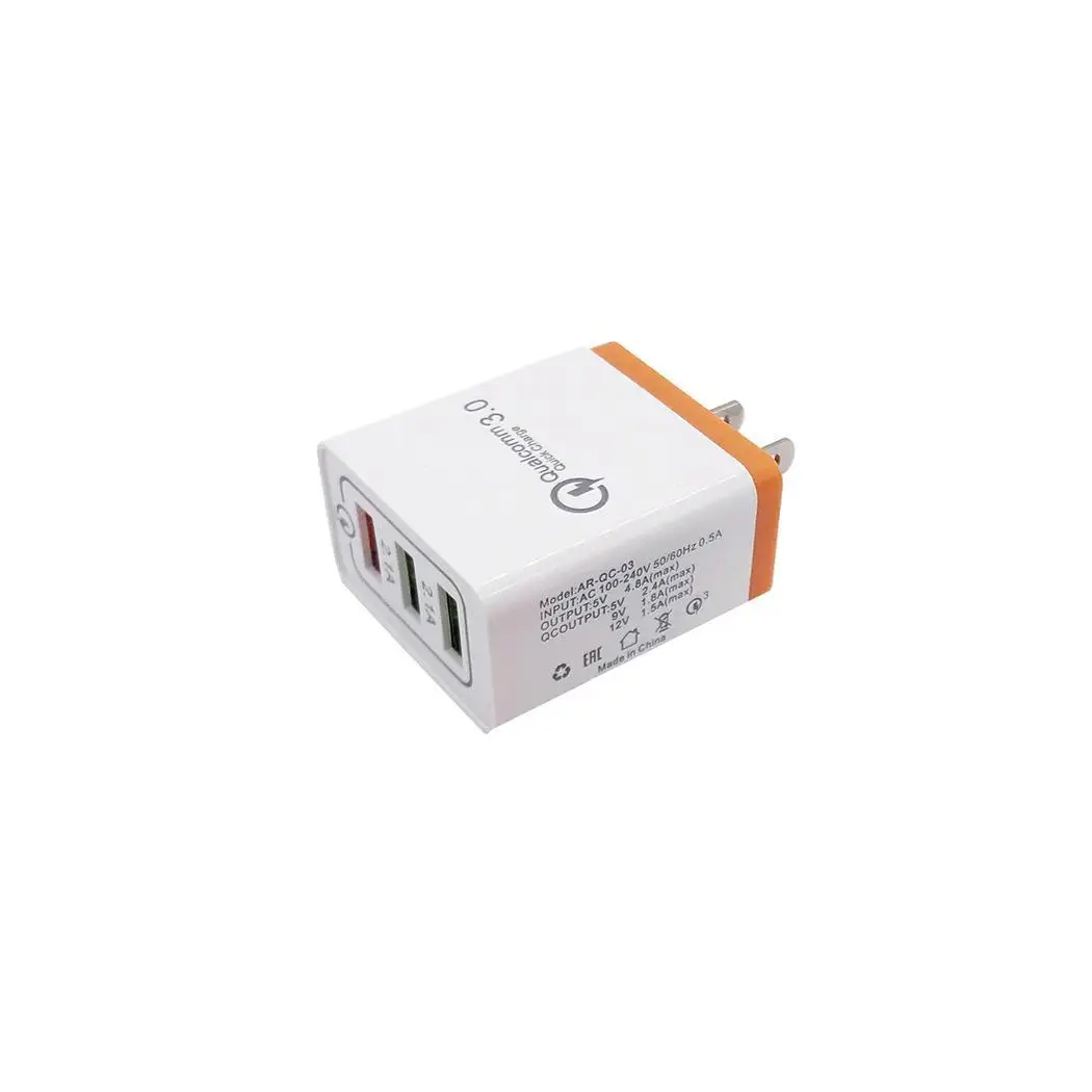 Прочный практичный портативный 3 USB порта быстрое зарядное устройство 220 В Тип ЕС