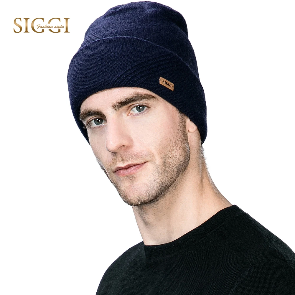 

FANCET Winter Mens Beanies&Skullies Warm 2 Styles Solid Wool Acrylic Gorros Chapeau Soft Fashion Knitted Hats For Men 89607