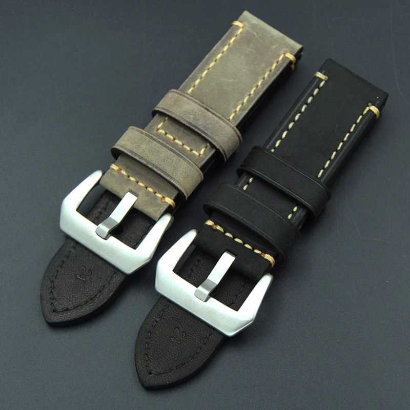 2020 high quality Watch Accessories Watch Band For PANERAI FOSSIL Genuine Leather Strap Brown 20 22 24 26mm Watchband Bracelet