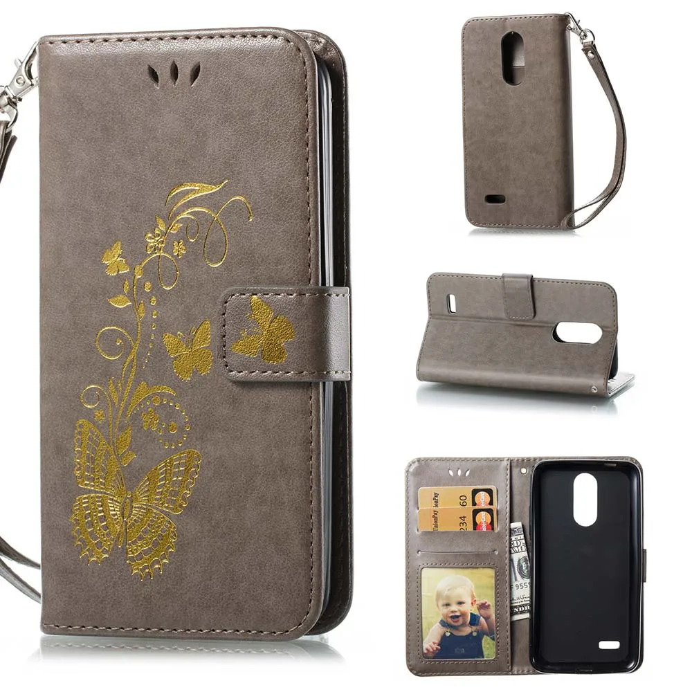 Чехол для телефона KISSCASE с отделением карт LG K4 K8 2017 EU K3 Q8 Girly Butterfly чехлы бумажники
