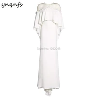 ynqnfs md408 robe soiree dubai abiye cape cloak sleeves mermaid elegant white mother of the bride dresses womens ball gown