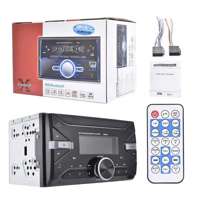 12 V автомобиль MP3 Bluetooth 7 цветов Подсветка автомобильная стереосистема радио FM Aux