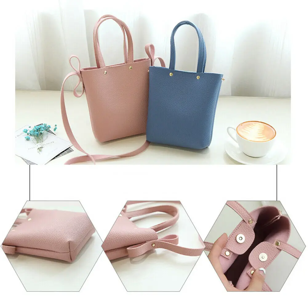 2019 Женская модная однотонная сумка из искусственной кожи с клапаном на плечо