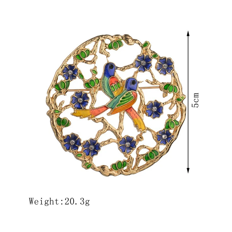 Эмалированные красочные антикварные броши в виде птиц для женщин романтическая