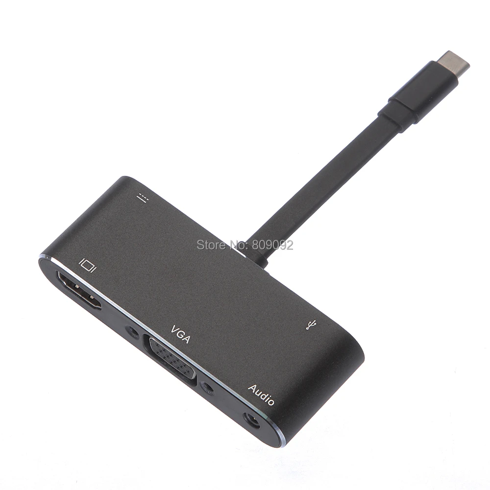 5in1 USB3.1 Type C to USB-C HDMI VGA Audio Converter USB3.0 Hub Adapter for Macbook HDTV type otg mobile phone tablet | Компьютеры и