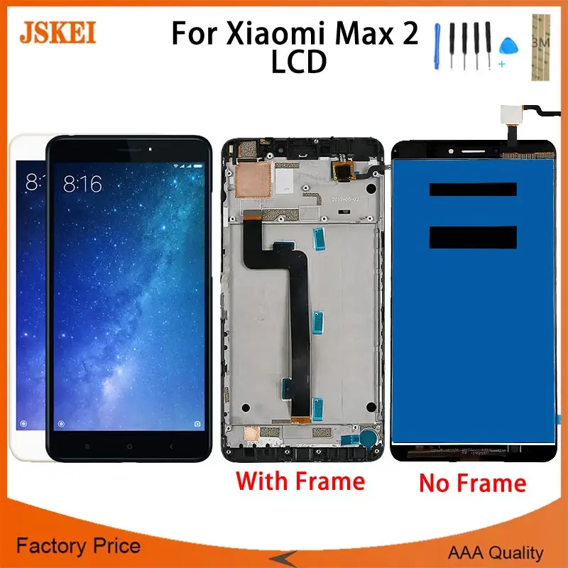 6 44 ''для Xiaomi Mi MAX 2 ЖК-дисплей сенсорный экран 100% протестирован и хорошо