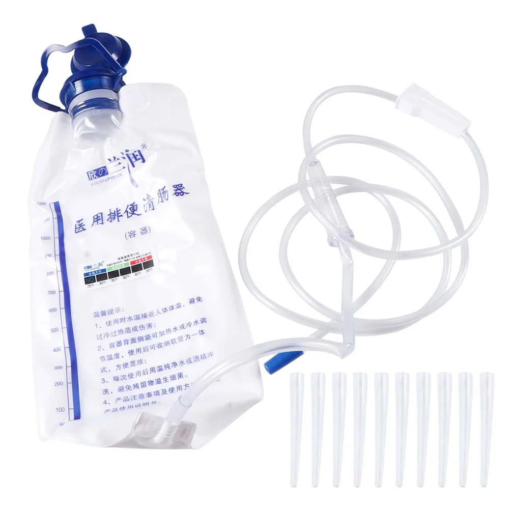 

Enema Bag Kit 1200ml Non-toxic Reusable Enema Kit Cleaning Enema Enema Bag for Bowel Management Acute Treatments