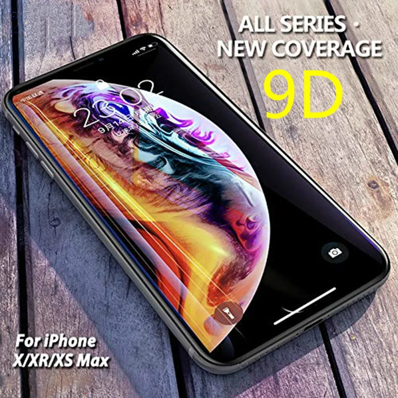 Защитное стекло 9D с полным покрытием для iPhone 7 8 Plus Защита экрана XR Xs Max закаленное