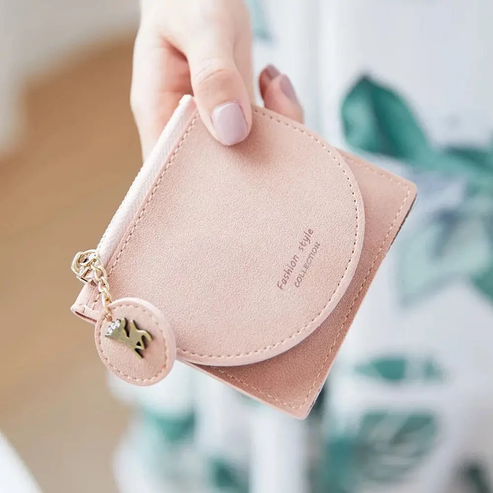 Для женщин однотонная одежда держатель для карт кошелек на молнии маленький мини