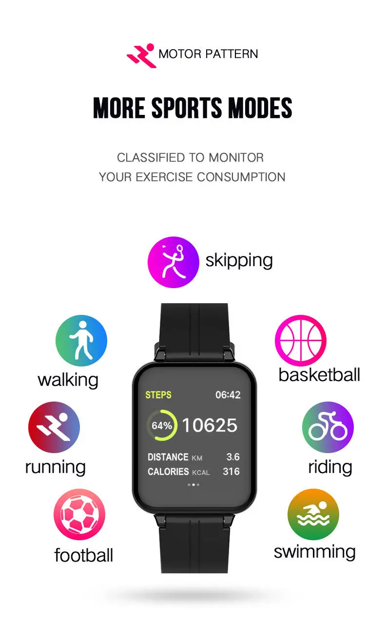 Waterproof Smart Watch Heart Rate Monitor Bracelet Wristband for Android | Электроника