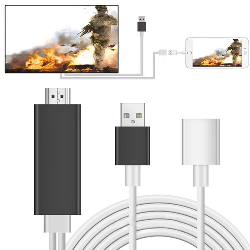 Зеркальный кабель HDMI телефон к ТВ HDTV адаптер для iPhone X/XS Max/7/8 Plus/iPad | Электроника