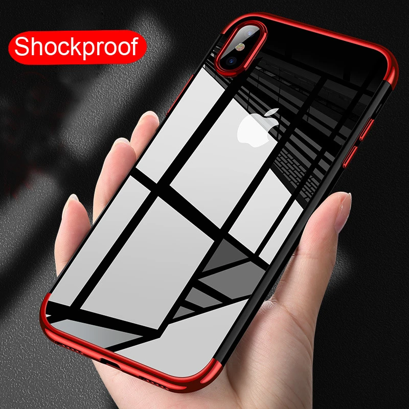 Plating Case Clear Soft TPU Back Rose Gold Phone For iPhone 6 6S 7 8 Plus Lightweight Cover X Jkke | Мобильные телефоны и