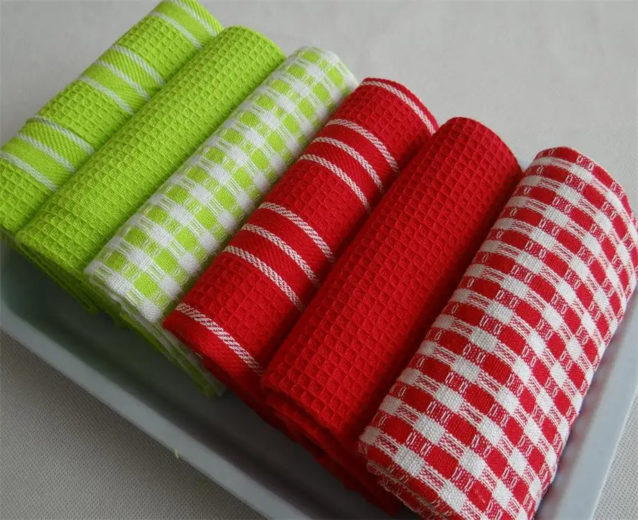 

Thick Waffle Tea Towels Home Cloth Table Napkins Kitchen Cloths 3 Pieces/Bag 3 Colors For Choose