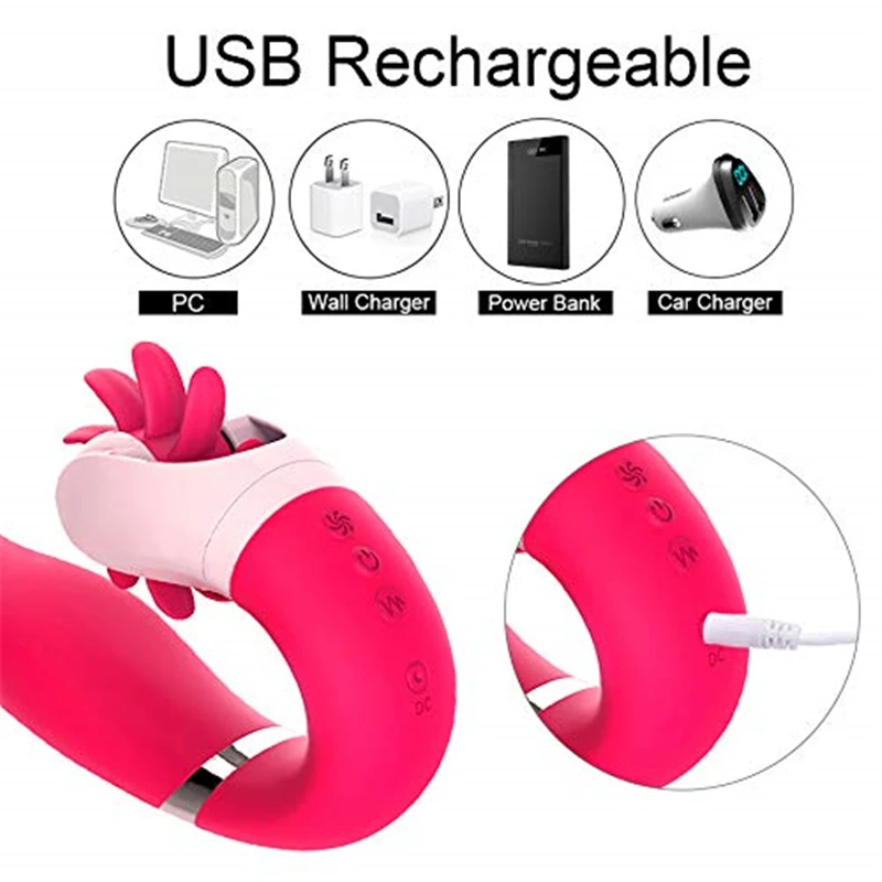 12 режимов Usb зарядка Женский Вибратор для вращения языка G Spot фаллоимитатор