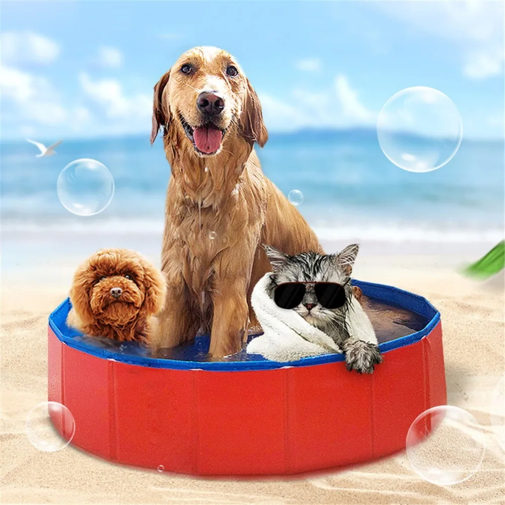 

Foldable Pool Dog Pet Swimming Pool For Dog Big-Size Collapsible 4 Seasons Pet Playing Washing Pond For Cat Large Dog Summer E
