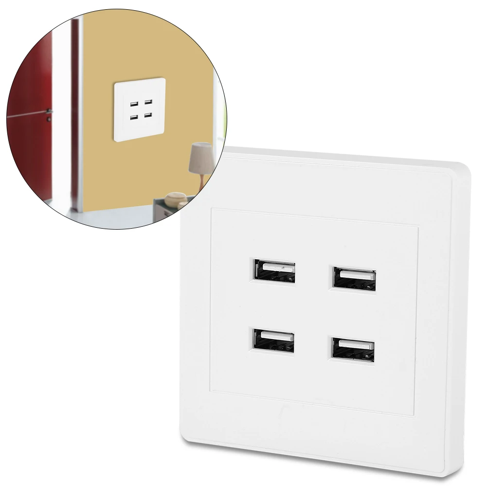 ANENG 4 USB-порта 5 в постоянного тока для дома и офиса электрическая настенная