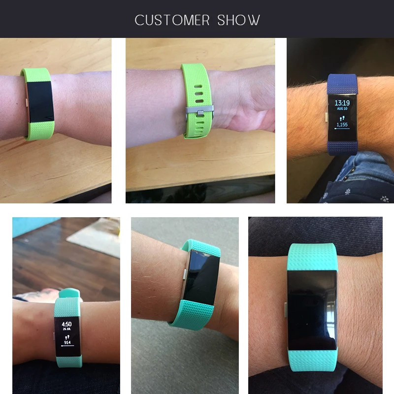 Мягкий силиконовый 3D сменный ремешок для браслета fitbit Charge 2 красочные умные часы