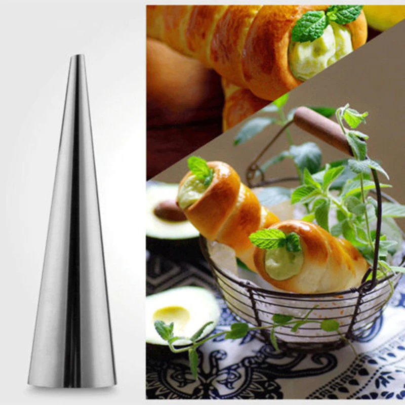 4 шт нержавеющая спиральный Рог крем печенье рулет выпечка круассана форма для