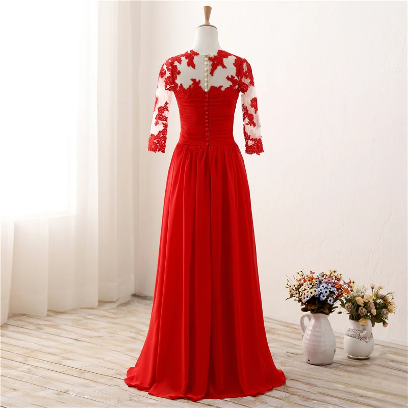 Женское прозрачное вечернее платье Robe De Soiree красное с треугольным вырезом