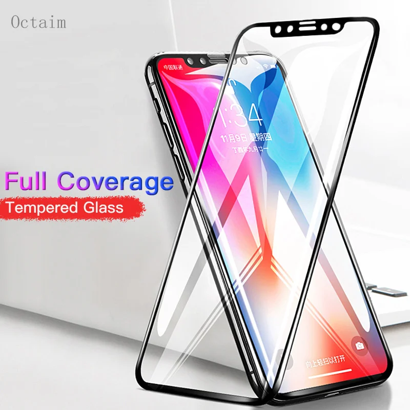 9H Закаленное стекло пленка для iPhone X 8 Plus полное покрытие 3D защита экрана из