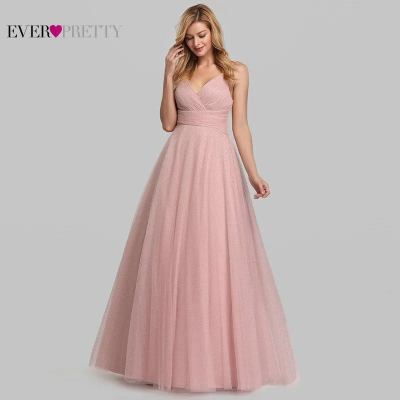 Новые розовые Длинные свадебные платья Ever Pretty A Line Милая без рукавов Свадебные