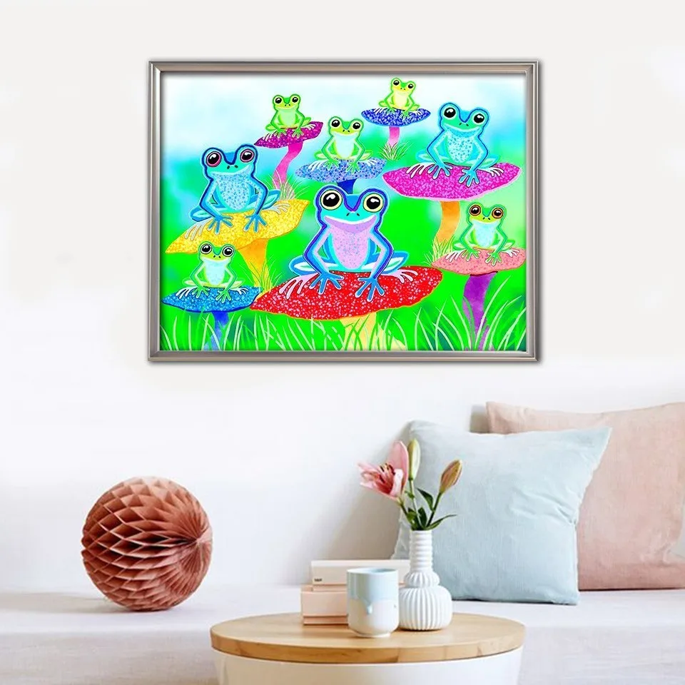 EverShine 5D Diamond Painting Full Drill Square Frog Embroidery Mosaic Cartoon Animals Cross Stitch For Children's Gift | Дом и сад