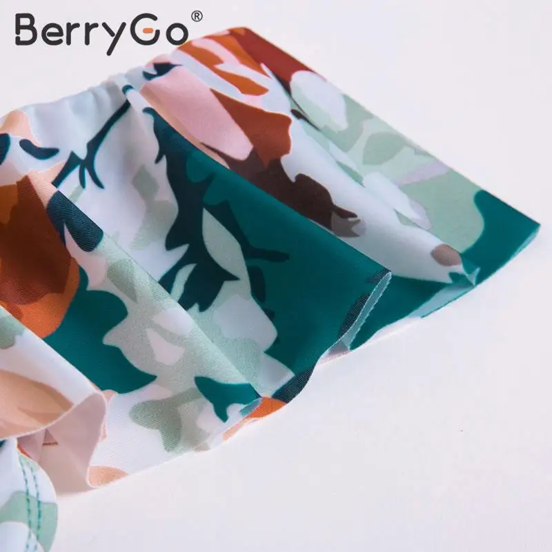 Женский винтажный купальник BerryGo купальный костюм на одно плечо с высокой талией