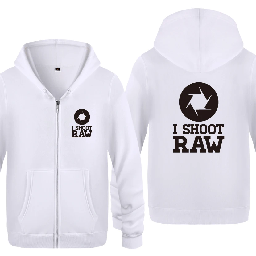 

Свитшот I shoot RAW Мужской флисовый, свитшот на молнии, худи с капюшоном, креативный стиль, 2018