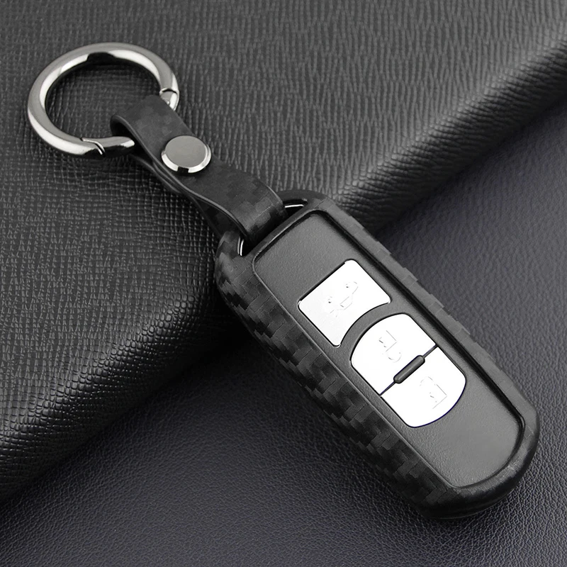 1x Carbon Fiber Look Car Key Silicone Case Shell Housing For Mazda 3 6 CX-3 CX-5 | Автомобили и мотоциклы