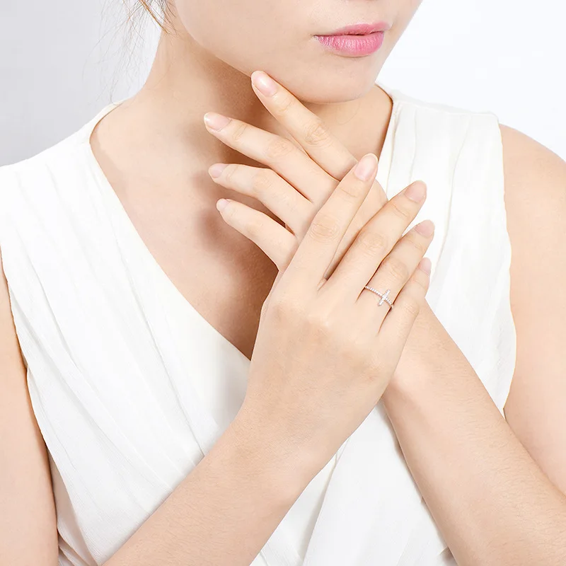 Кольца Belief Cross с белым циркониевым камнем для женщин Подарочные ювелирные