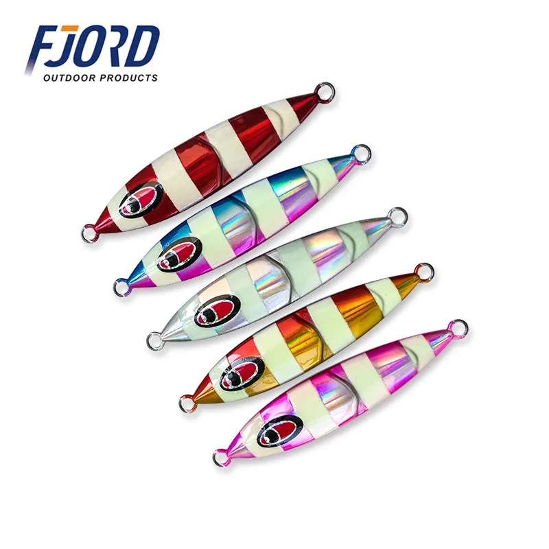 FJORD 5 шт. 80g100g120g150g200g Япония медленно тонет металлический джиг светящиеся приманки