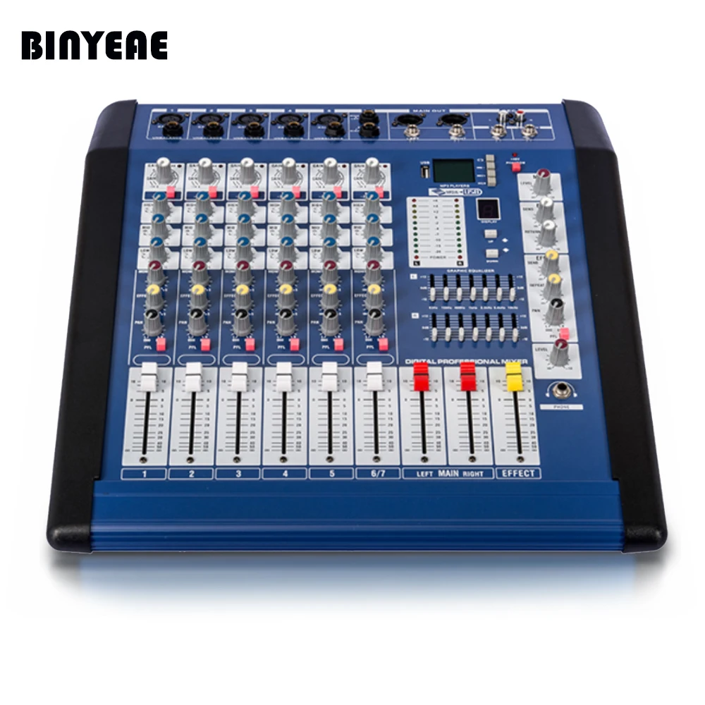 7 каналов мощность DJ миксер аудио микшерная консоль 700 Вт RMS MPQ700 для караоке |
