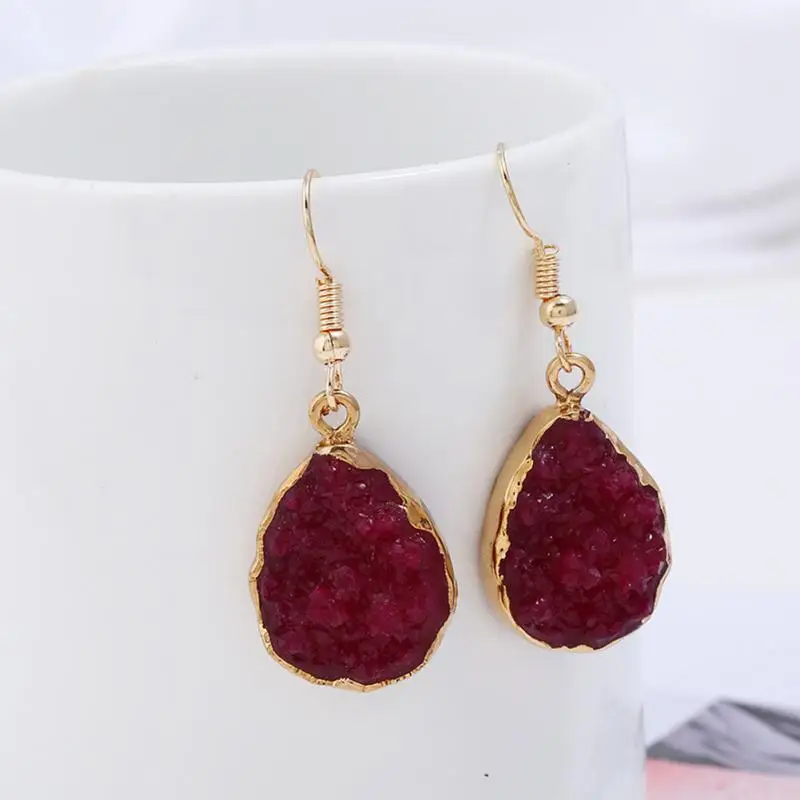 1 пара европейские ювелирные изделия красочные серьги с водой розовый черный