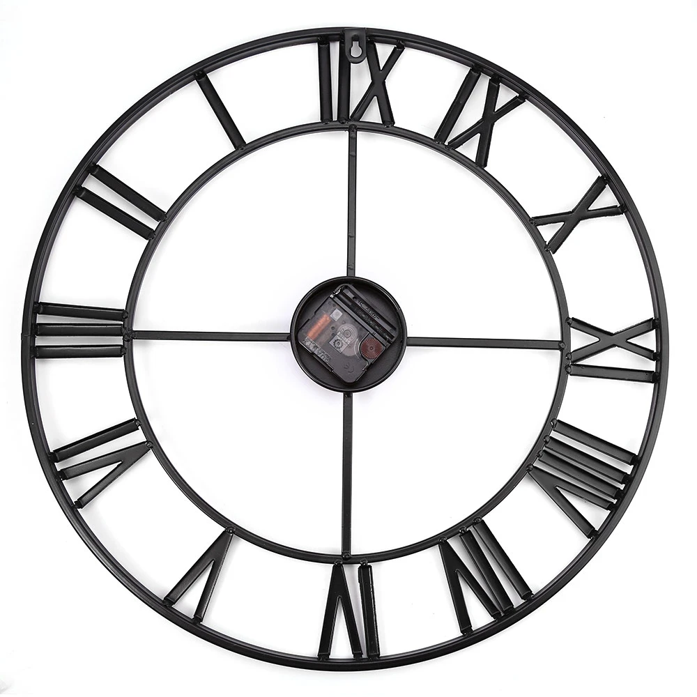 18.5 Inch Oversized 3D Iron Decorative Wall Clock Retro Big Art Gear Roman Numerals Design The On | Дом и сад