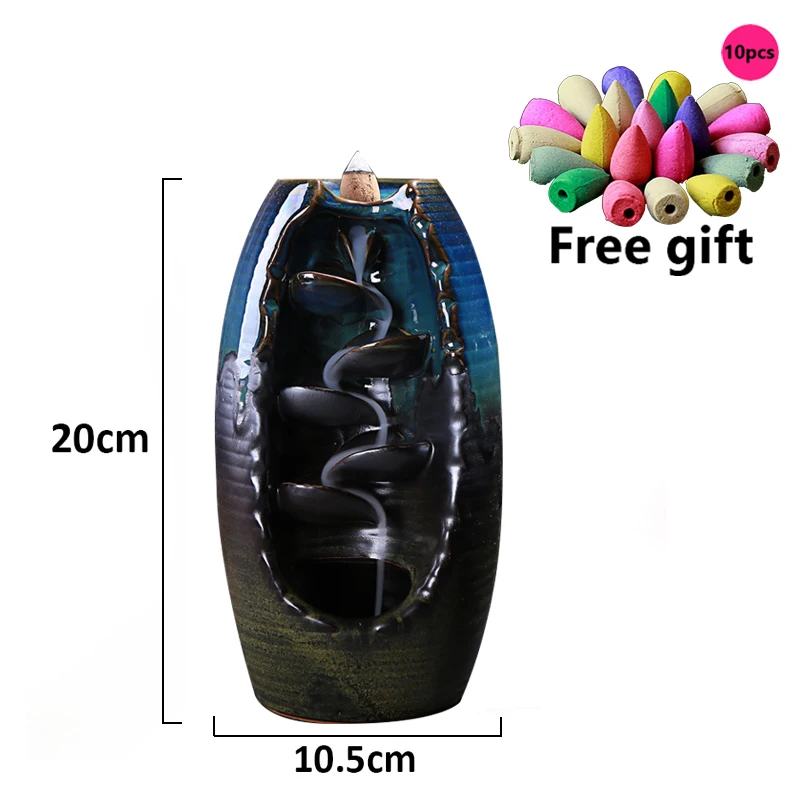 Waterfall Reflux Fragrance Furnace Ceramic Lotus Home Decoration Office | Дом и сад