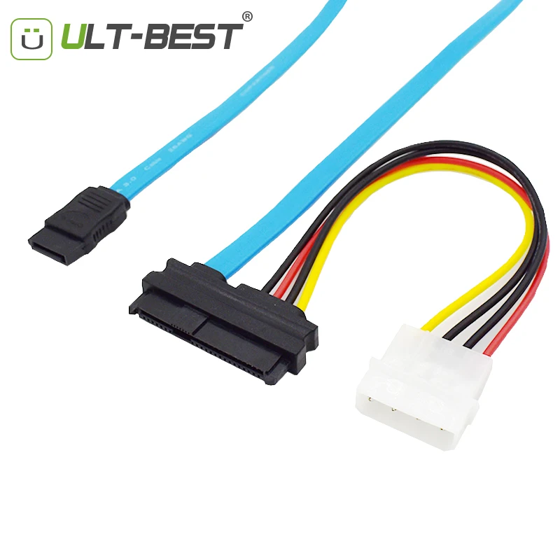 Кабель конвертер для жесткого диска 70 см Mini SAS 29Pin SCSI в SATA 7Pin с LP4 Molex IDE 4 контактный