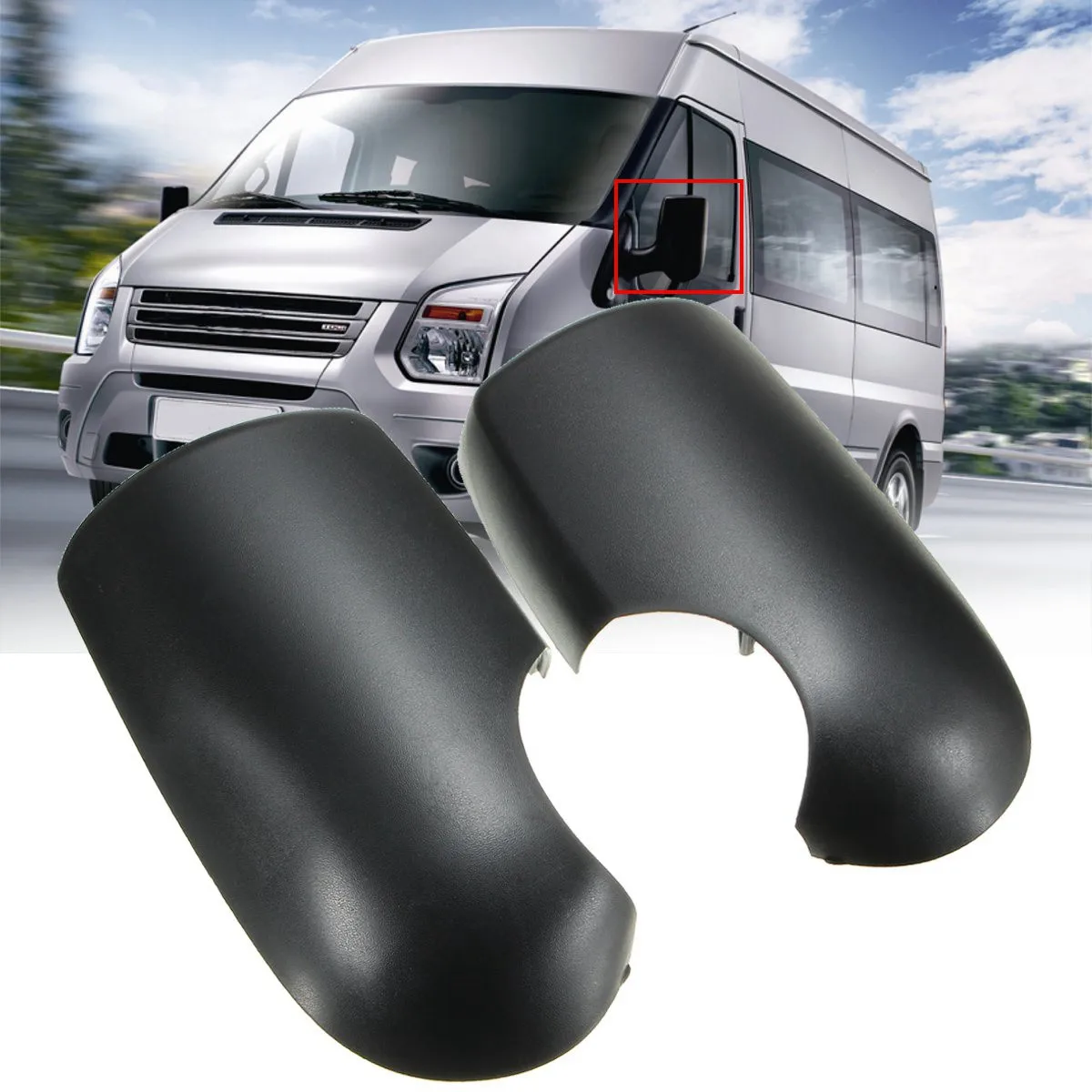 Черные крылья двери Зеркала крыла возле пассажира L + R для FORD TRANSIT MK6 MK7 2000-2014 |