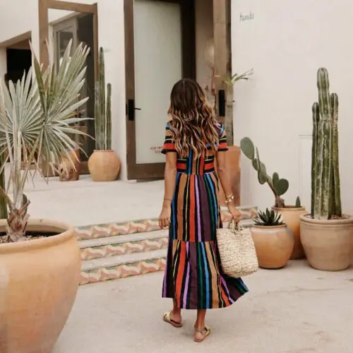 Женское платье с коротким рукавом Boho Летнее Длинное большого размера 2019|Женские