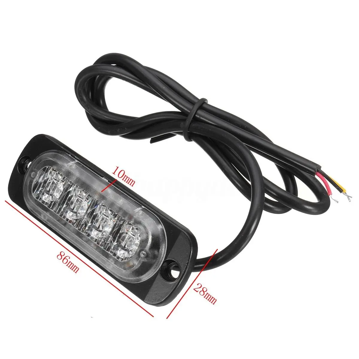 4 шт. 86*28*10 мм янтарные желтый 12 V 24 DC W 6500 k IP67 Светодиодная Автомобильная