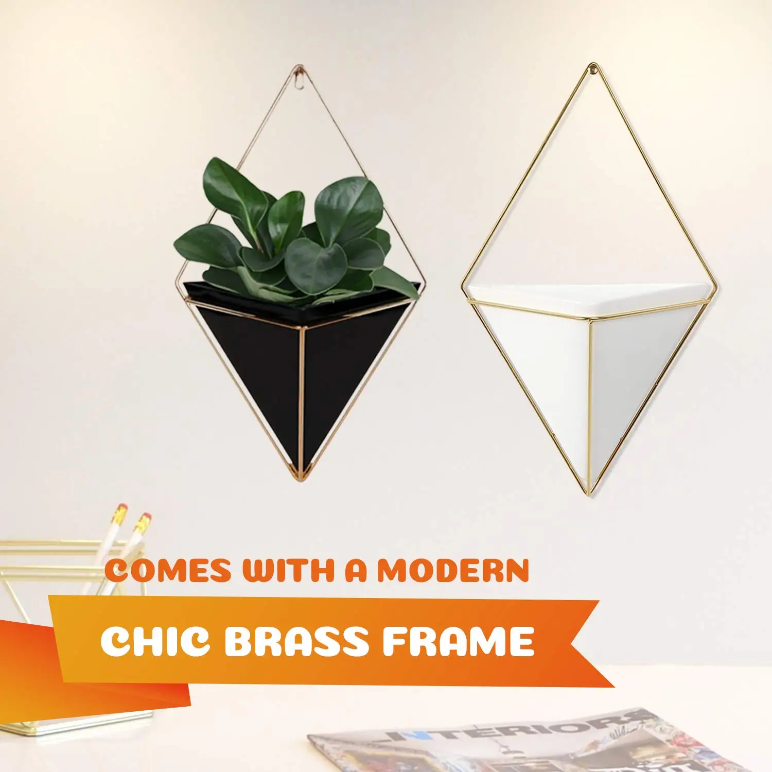 Геометрические настенные плантаторы набор из 2 подвесные декоративные мини вазы